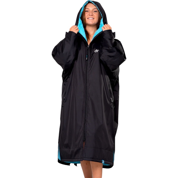 2026 Dryrobe Advance Long Sleeve Changing Robe DALSV3 - Black / Blue